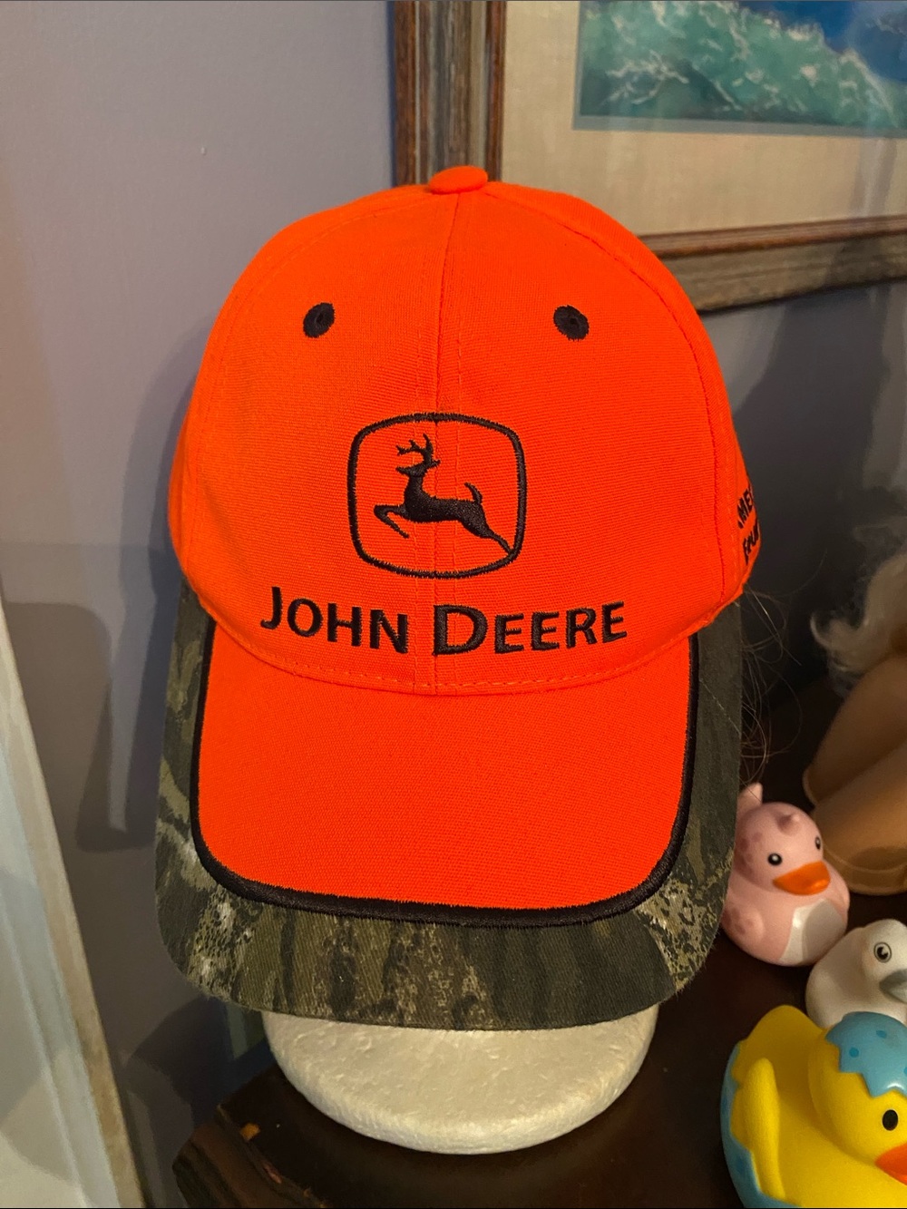 John Deere Adjustable Strap Hat In Hunter Orange